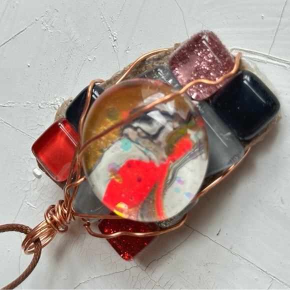 Colorful Wire-Wrapped Pendant - Picture 9 of 12